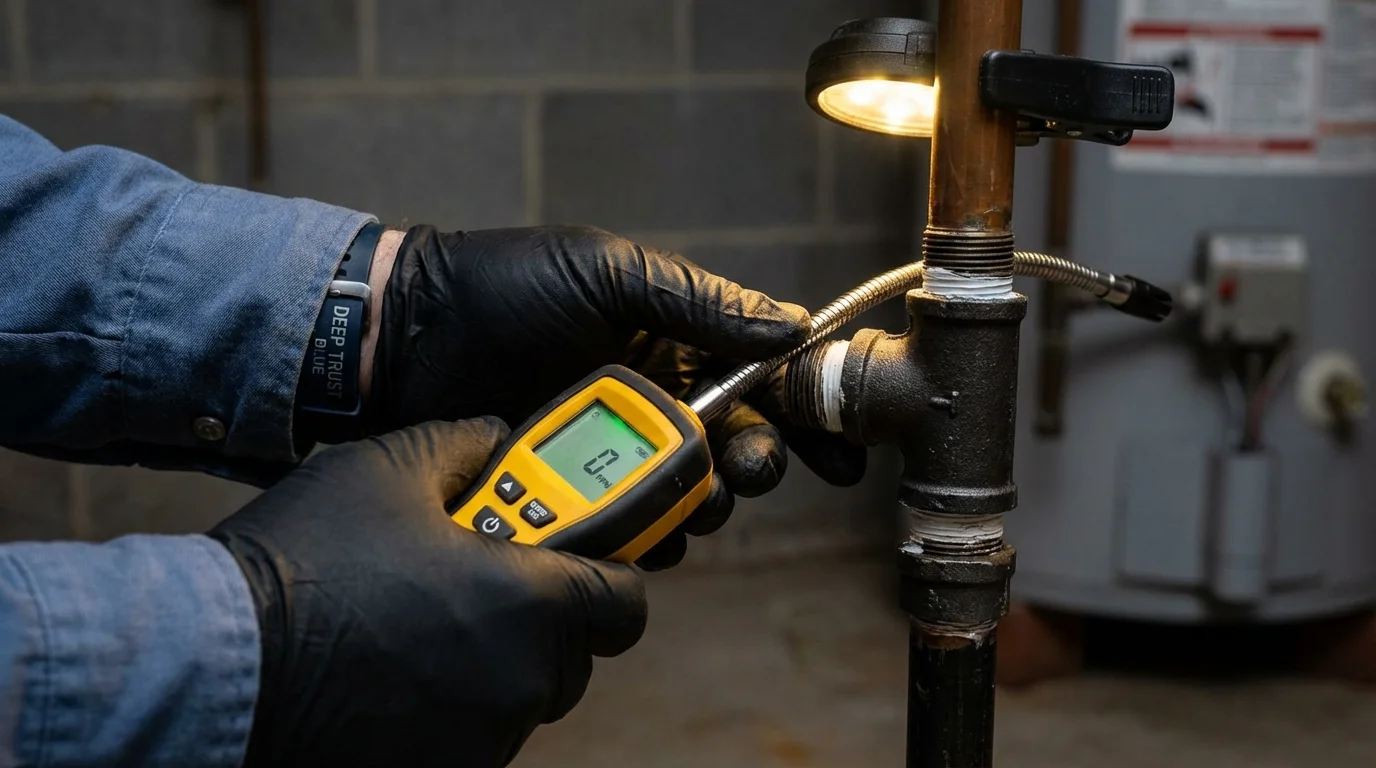 Gas leak detection with electronic sniffer by Johns Plumbing LLC in Saint Michaels